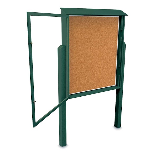 Sliding Door Indoor Enclosed Corkboard, 4